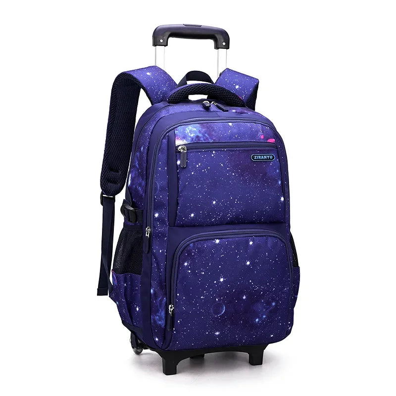School Bag Kids Rolling Backpack for Boy Wheeled Backpack School Bag With Wheels Trolley Bookbag Carry on Luggage with Lunch Bag