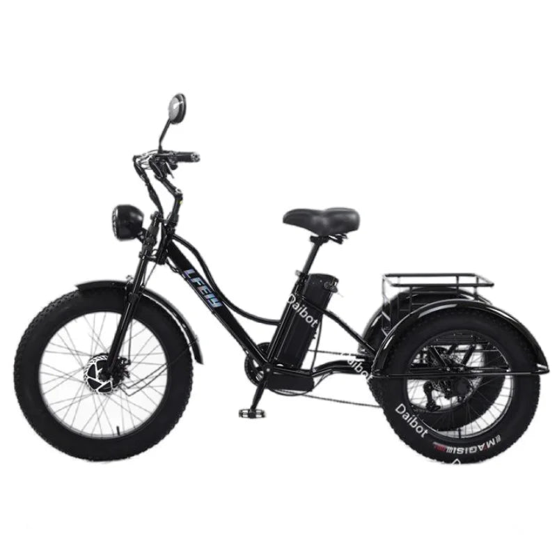 New 3 Wheel Electric Tricycle Cargo Bike With Passengers Elderly Adults 2 Seat 750W Powerful Off Road Electric Bicycle Mountain