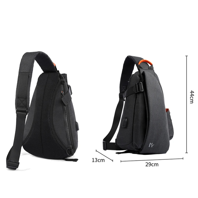 Men Leather Backpack, Waterproof Laptop Backpack, Large Capacity Business Backpack with USB Charging, Male Travel Sport Daypack