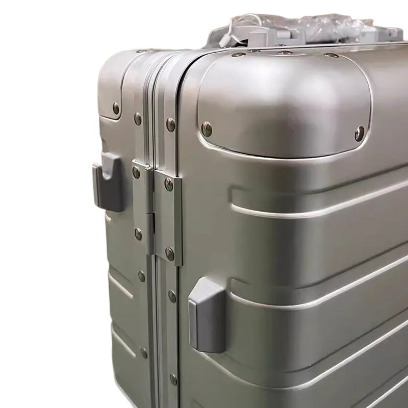 Premium 20" Aluminum-Magnesium Alloy Carry-On Luggage Business Travel Hardshell Suitcase Airline Approved Cabin Trolley