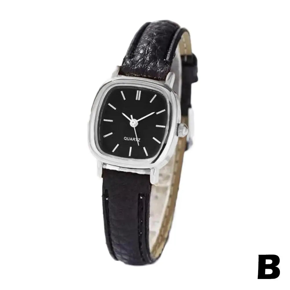 Women Watches Vintage Small Dial Watch PU Leather Strap Quartz Wrist Watch Clock Men Women Casual Simple Watch
