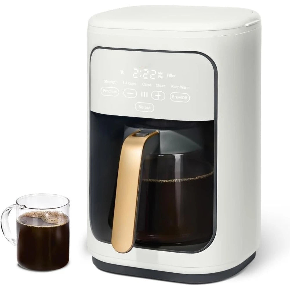 Beautiful Drew Coffee Maker, 14-Cup, Touch Display, Programmable, 1200W, Stainless Steel, Keep Warm, 24h Timer