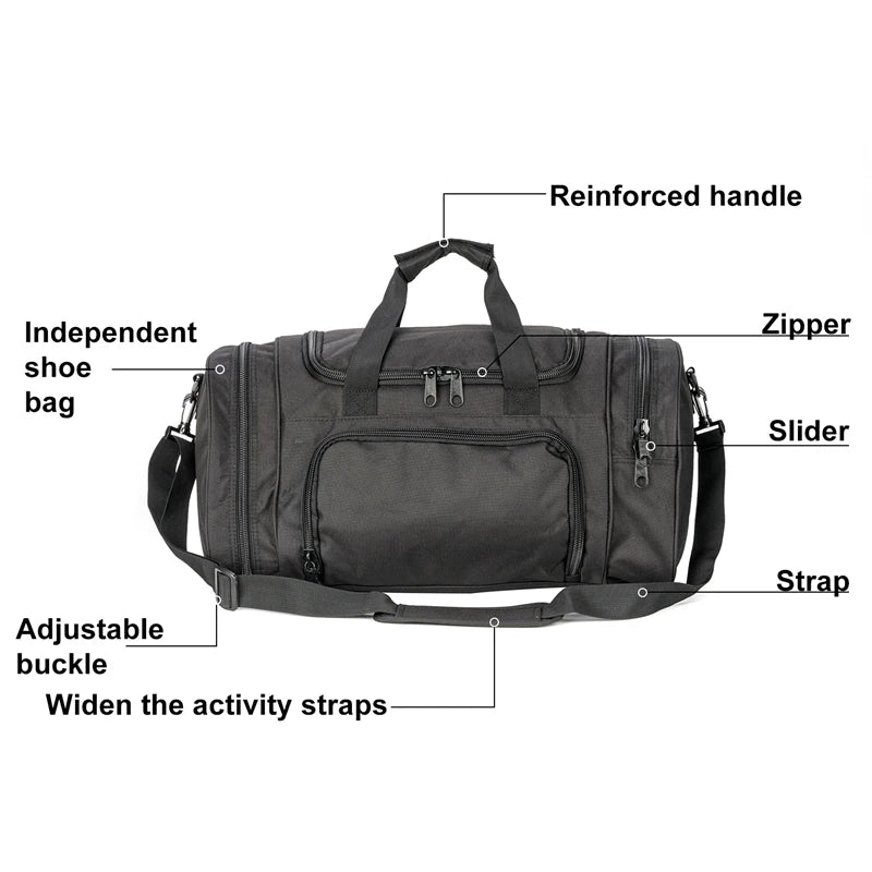 Lightweight Sports Travel Duffel Bag for Men and Women carry-on luggage Gym Bag with Shoes Compartment for Women & Men