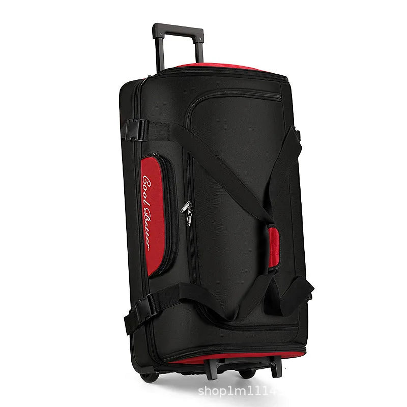 KLQDZMS Oxford Cloth Suitcase 34 Inch Large Capacity Zipper Trolley Bag Expandable Storage Bag Universal Wheel Rolling Luggage