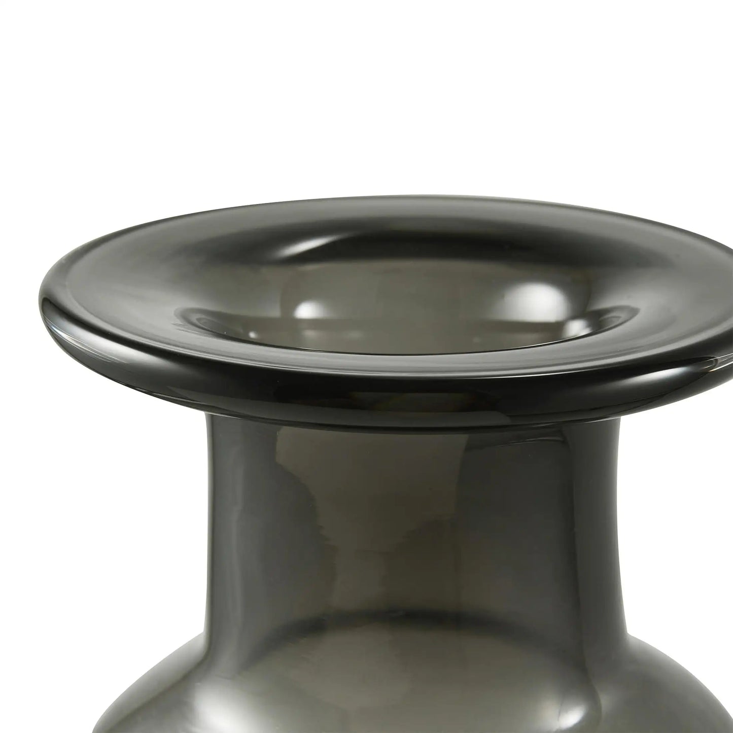 8 Inches Smoked Black Indoor Glass Vase