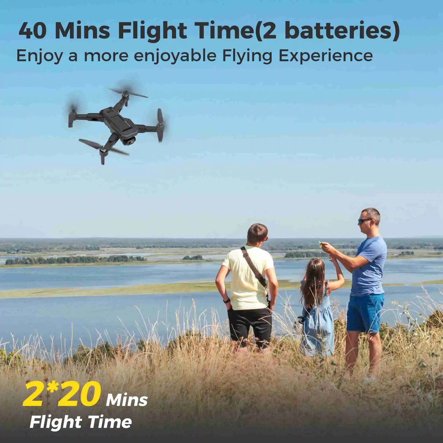 New RC Drone Brushless Motor Long Flight Times GPS Drone Quadcopter with Remote Controller 2 Batteries Remote Control Drone
