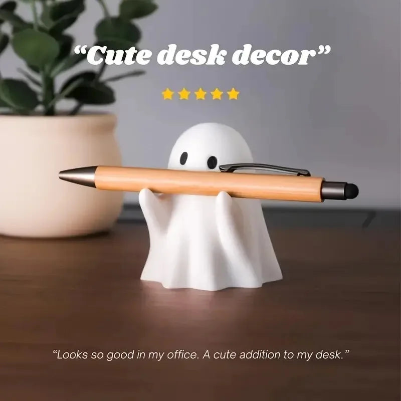 2025 Hot Selling Cute Ghost Pen Holder Home Study Office Desktop Multifunctional Funny Pen Holder Decoration Ornaments