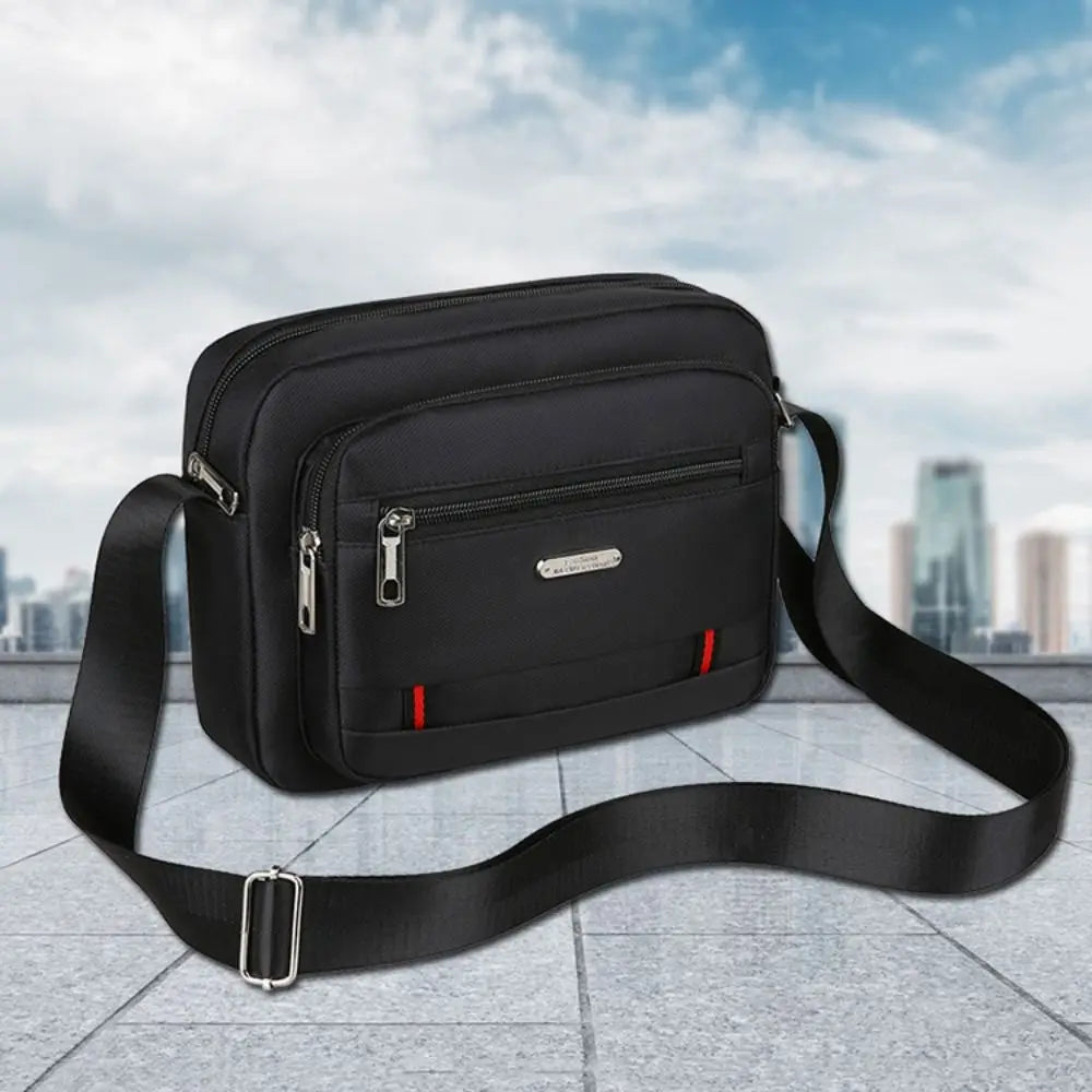 Men Crossbody Bags Male Nylon Shoulder Bags 4 Zippers Boy Messenger Bags Man Handbags for Travel Casual Large Satchel
