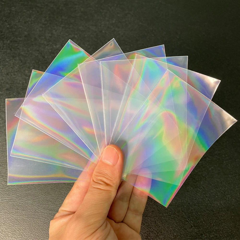 100pcs/Lot Heart-shaped Foil Laser Top Loading TCG Card Sleeves YGO Board Game Photo Protector Trading Cards Shield Cover