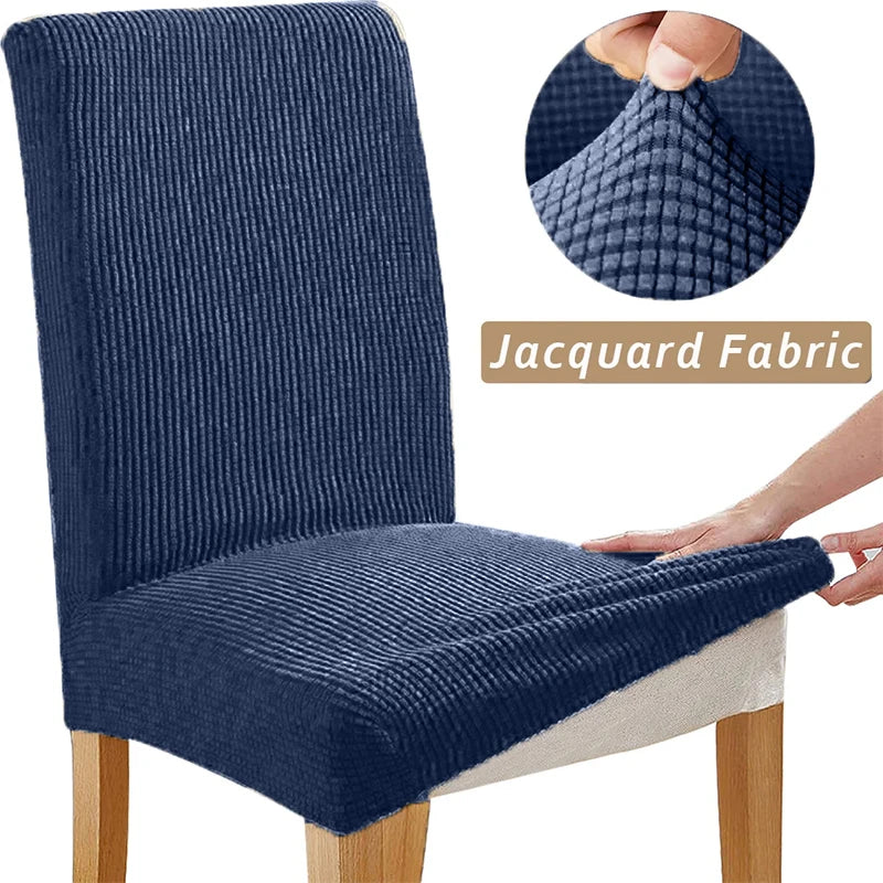 Jacquard Chair Cover, Durable Elastic Fabric Dining Chairs Cover, Stretch Covers For Kitchen Dining Room Chairs, Home Decor