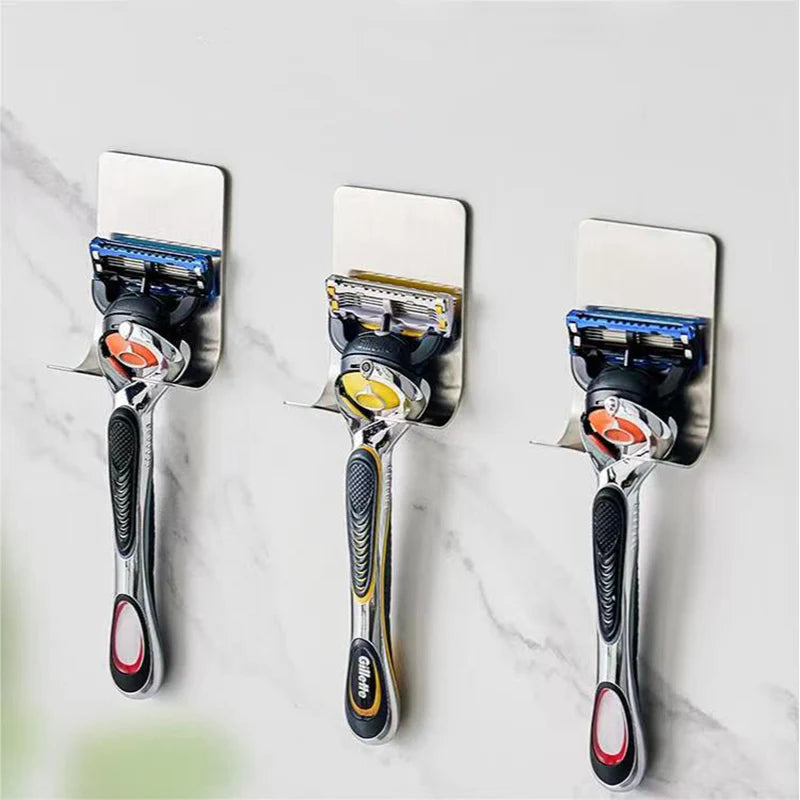 Bathroom 304 Stainless Steel Razor Holder Storage Hook Wall Men Shaving Shaver Shelf Punch Free Razor RackBathroom Accessories
