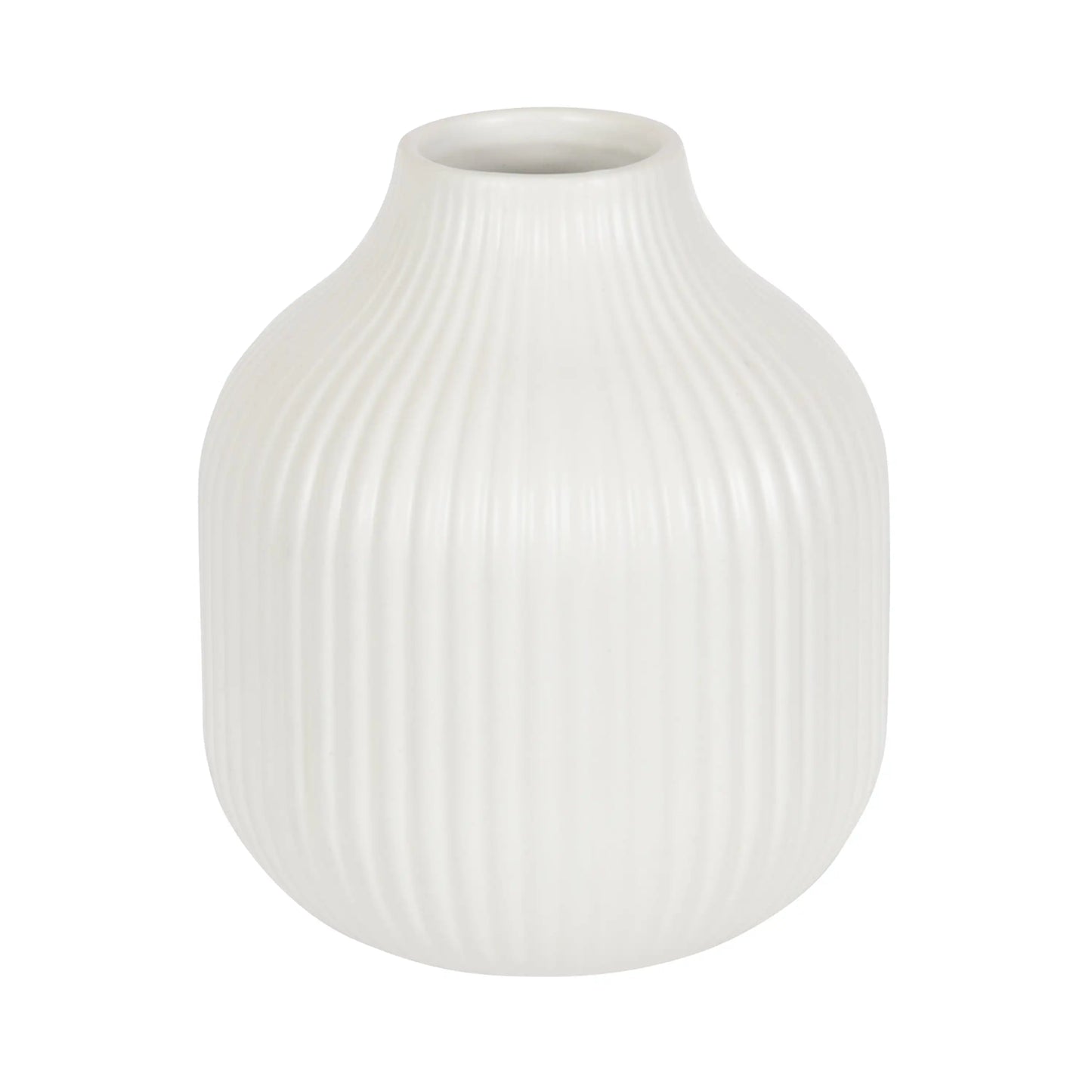 Better Homes & Gardens Ribbed Ceramic Vase, 6", Cream