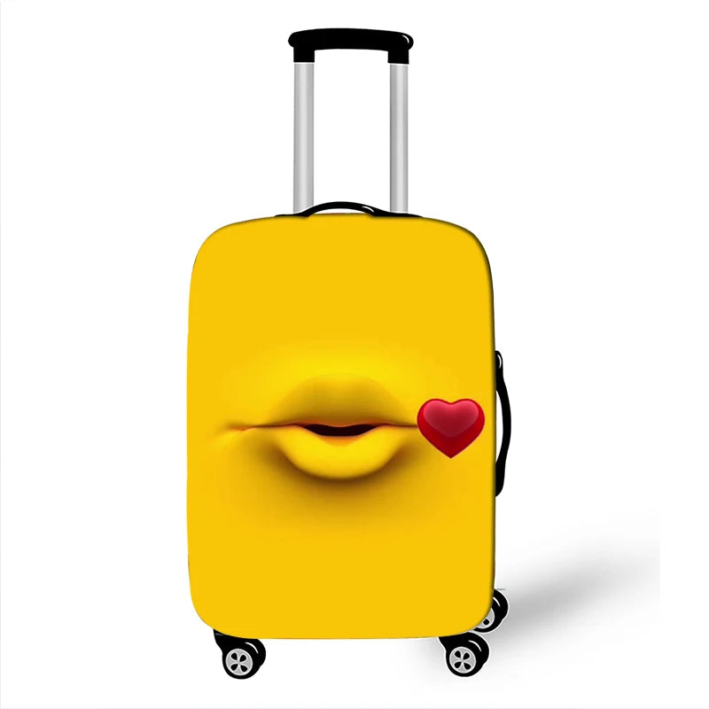 Luggage Cover Funny Expression Print Protective Sheath Travel Suitcase Elastic Dust Cases Fit 18 - 32 Inches Baggage Accessorie