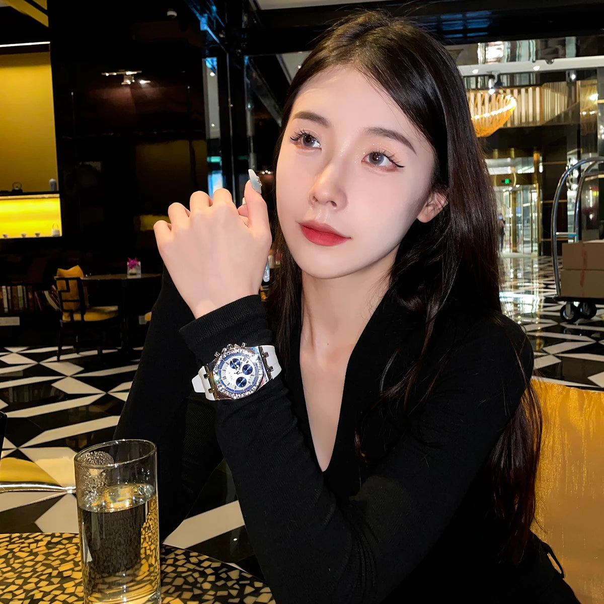 CILOA light luxury gift watch female 2025 new high quality sugar cube brand genuine silver square waterproof quartz watch