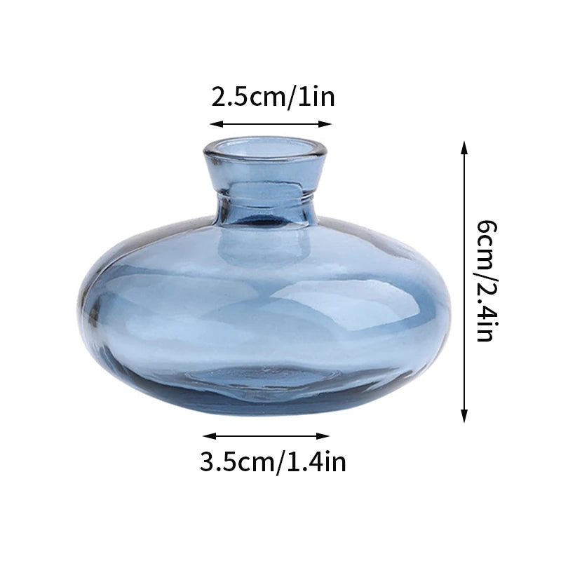 Brown Retro Glass Vase Plant Flowers Bottle Flower Arrangement Hydroponic Terrarium Desktop Vase Creative Home Decor Flower Pot