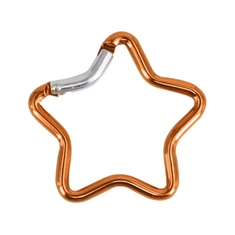 Outdoor Star Shaped Spring Locking Carabiner Clip Keychains for Backpack Camping Hiking Traveling Multicolour pcs