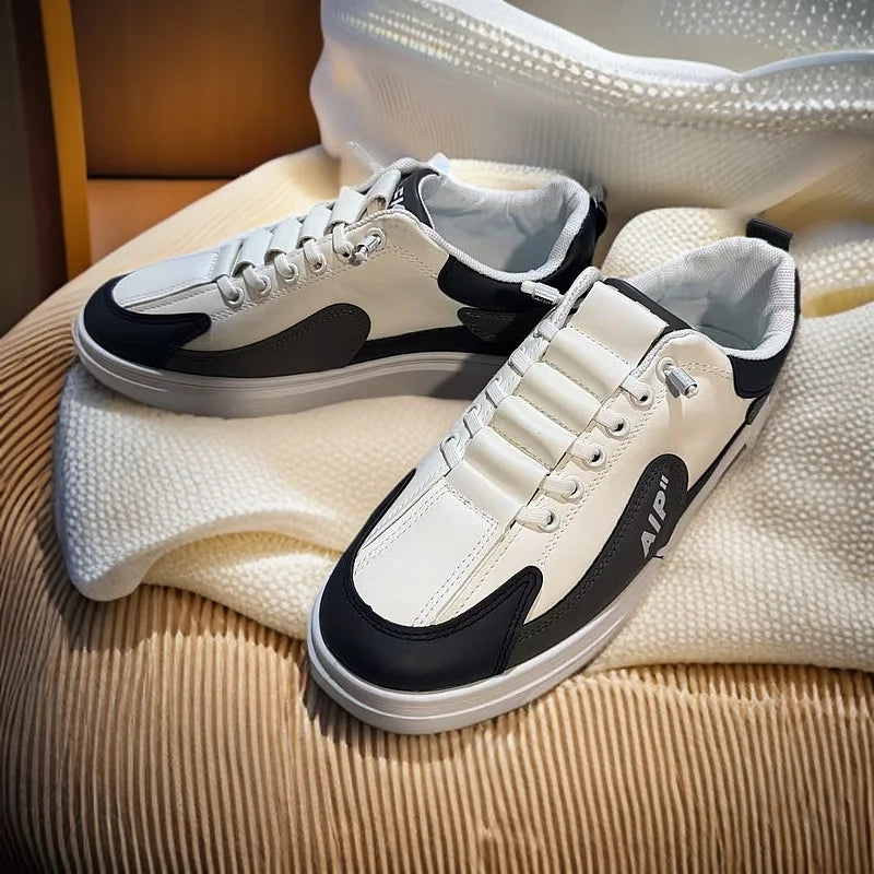 2025 new men's shoes with low top leather, fashionable and trendy running and sports, one foot men's casual shoes, trendy shoes