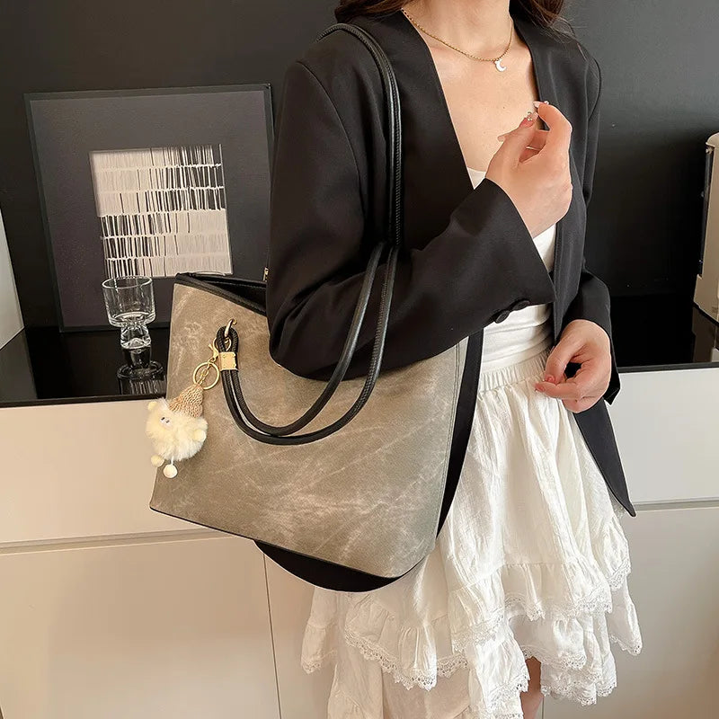 Women's Large Tote Bag for Commute, College Students, Shoulder Bag, Fashionable Handbag, Spacious Work Bag, Trendy & Durable