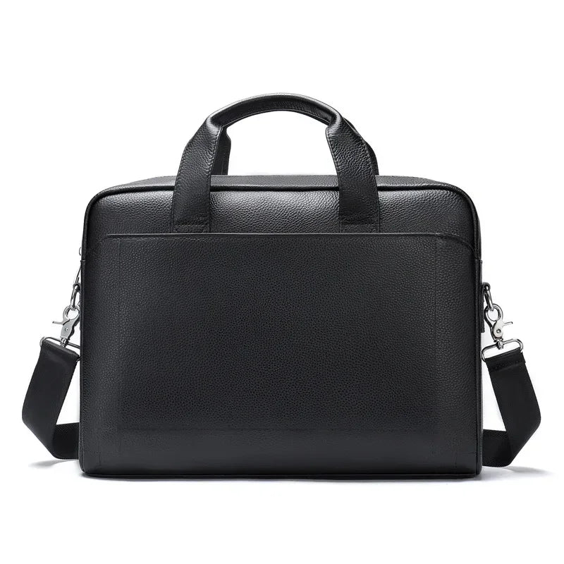 Men's Top Layer Cowhide Briefcase Leather Laptop Handbag Diagonal Cross Office Bag Сумка Мужская Деловая bolsos para hombre