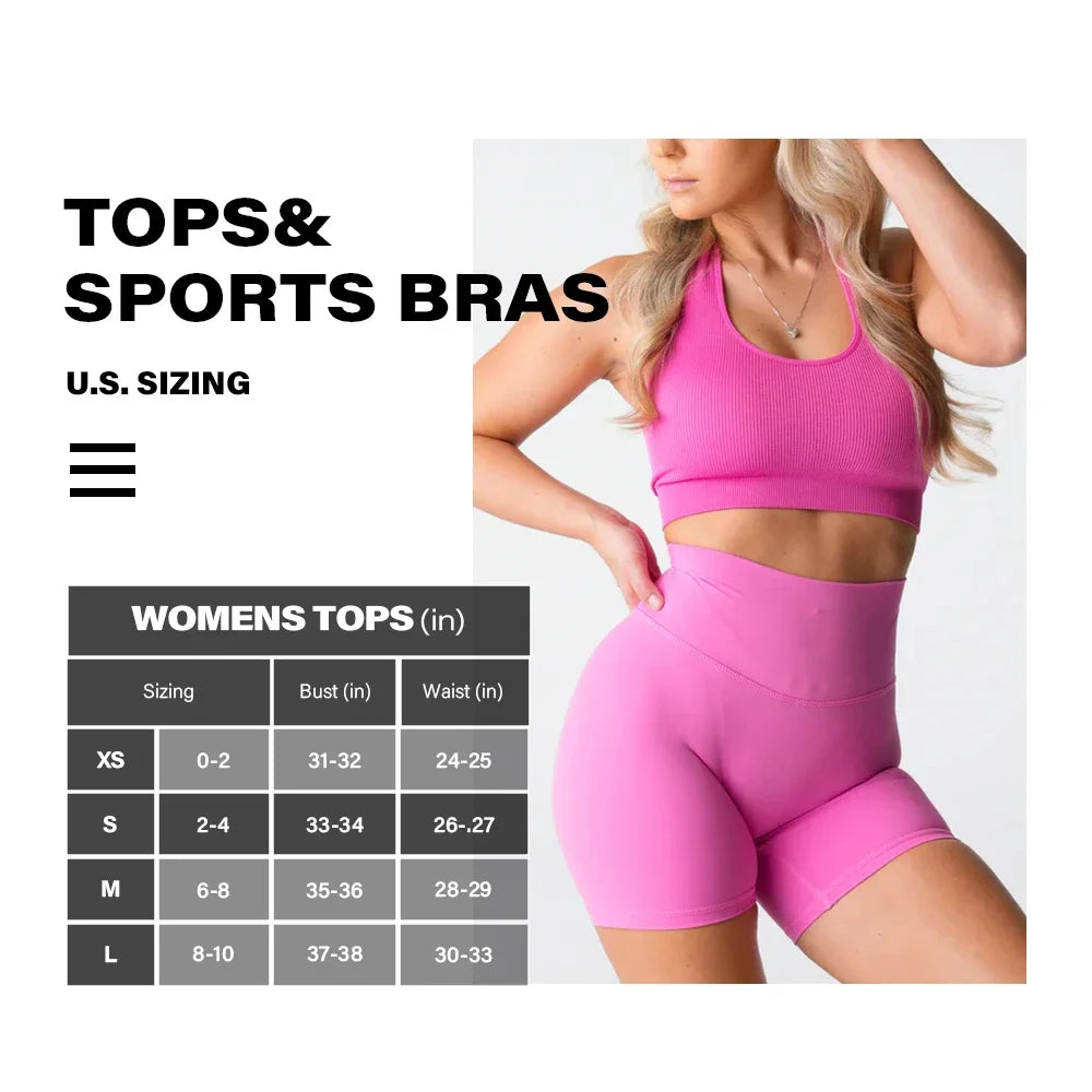 New Limitless Ribbed Seamless Halter Bra Spandex Woman Fitness Elastic Breathable Breast Enhancement Leisure Sports Underwear