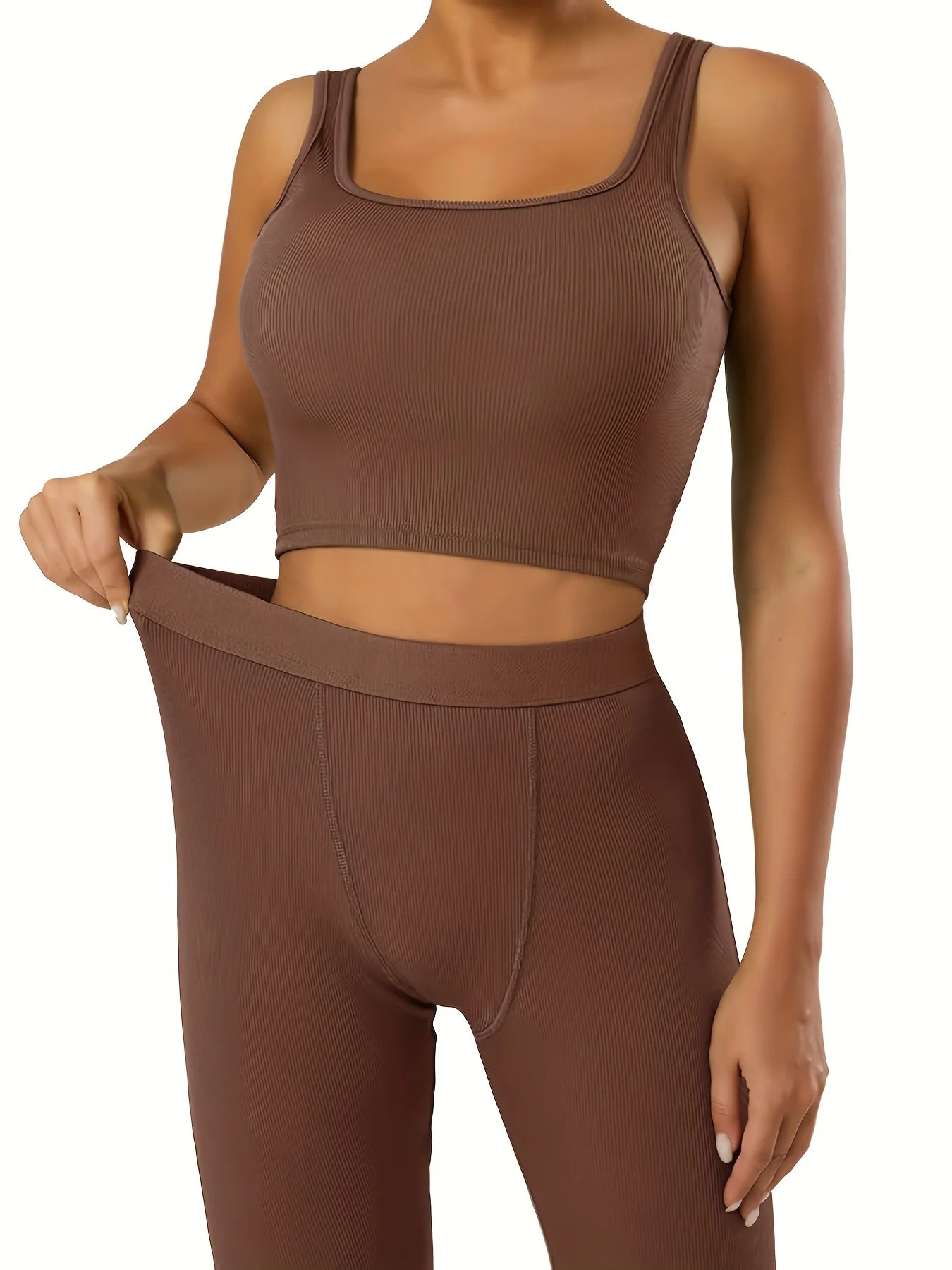 Yoga Wear Apparel Casual 2 Piece Summer Shorts Set For Women Sleeve Top Elastic Leggings Outfits