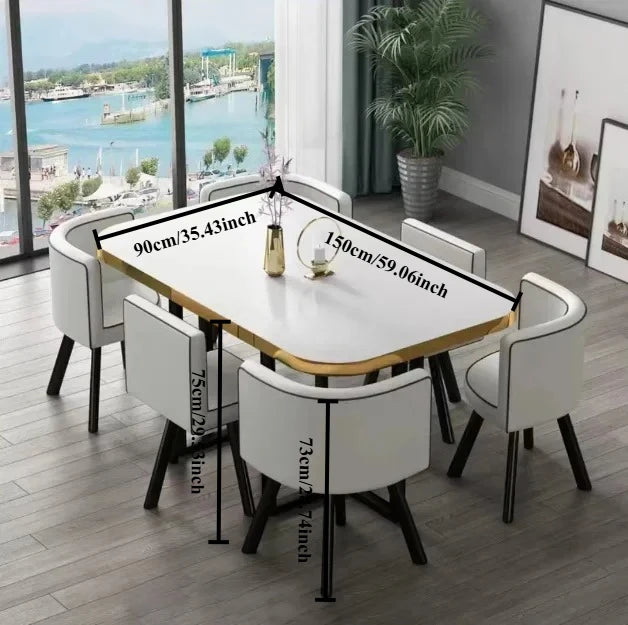 Dining Table, Rectangular for Dining Room/living Room, Kitchen Dining Table Set with Metal Legs