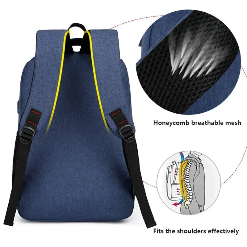 Men Backpack USB Charging Casual Travel Backpack Men Large Capacity Travel Laptop Backpack School Bag