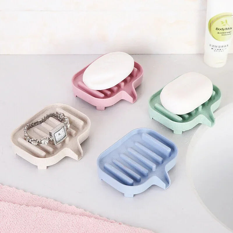 Silicone Soap Dish for Bathroom Self Draining Soap Bar Holder Kitchen Sink Soap Dish Sponge Drain Portable Soaps Dishes Rack