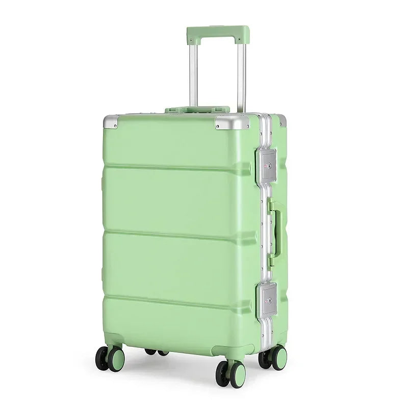 Cabin Luggage 24 26 28 Aluminum Frame Large Capacity Trolley Case 20 22 Inch Men Travel Password Boarding Box Rolling Suitcase