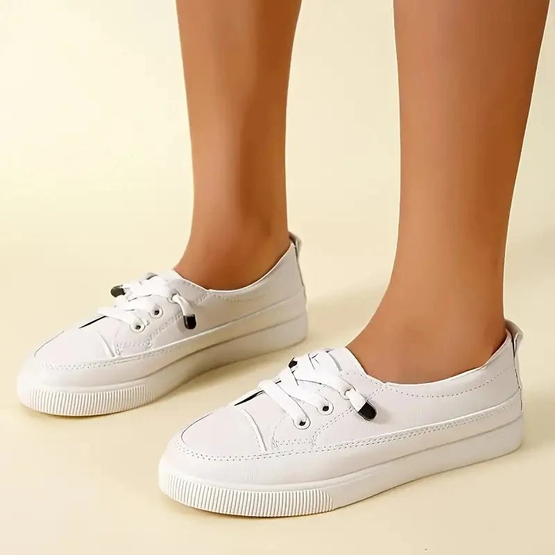 Women Sneakers 2024 New Spring Autumn Low Platform Sneakers Women Fashion White Flat Slip on Casual Vulcanize Shoes for Women