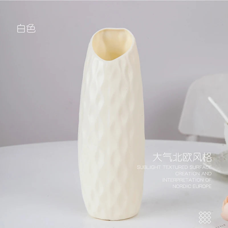 Modern Nordic Plastic Flower Vase, Pink, Blue, White Pot, Basket, Home, Living Room Decoration, Ornament, Arrangement