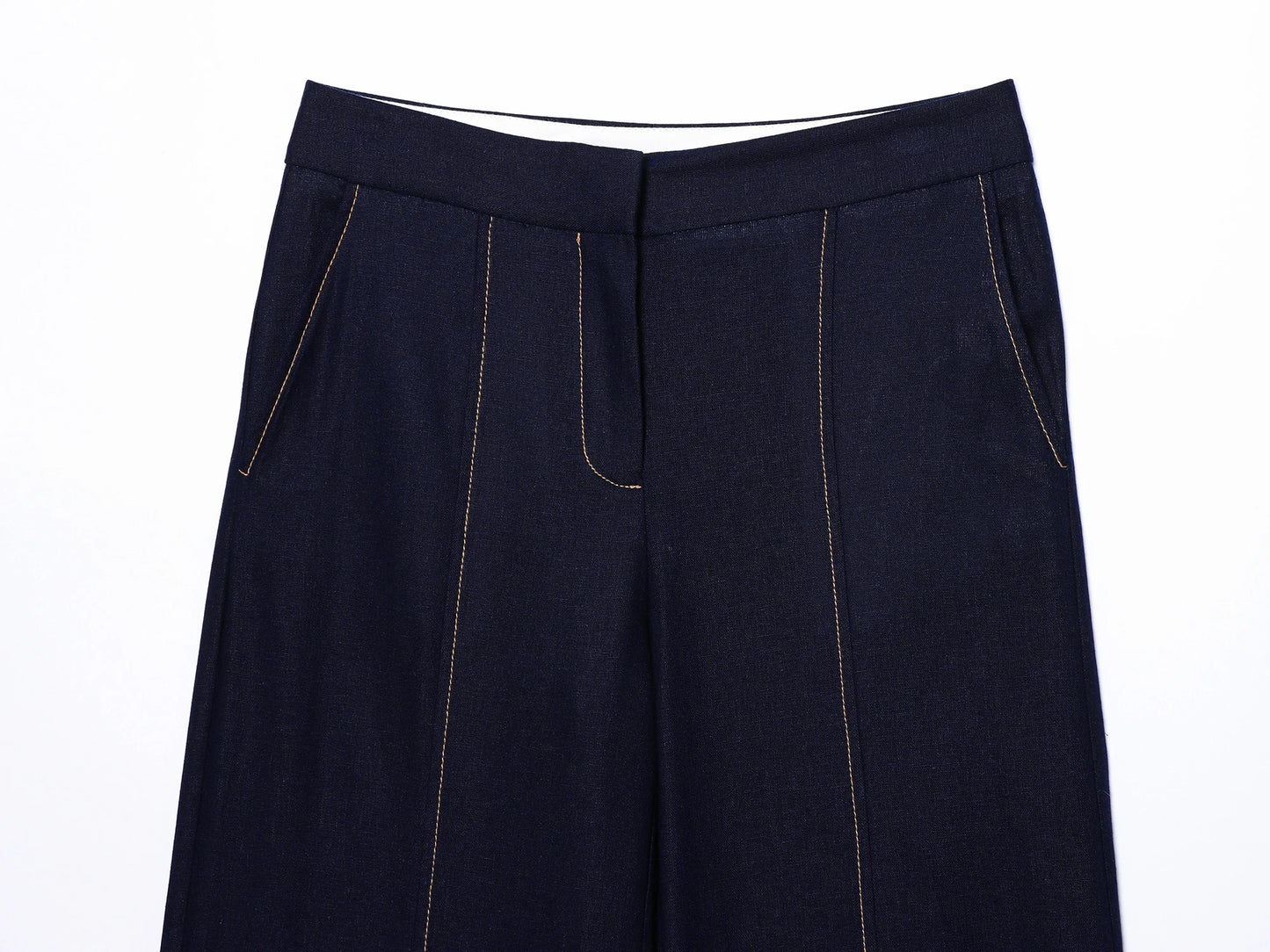 Women's clothing 2025 autumn new product fashion blended line decoration straight casual trousers