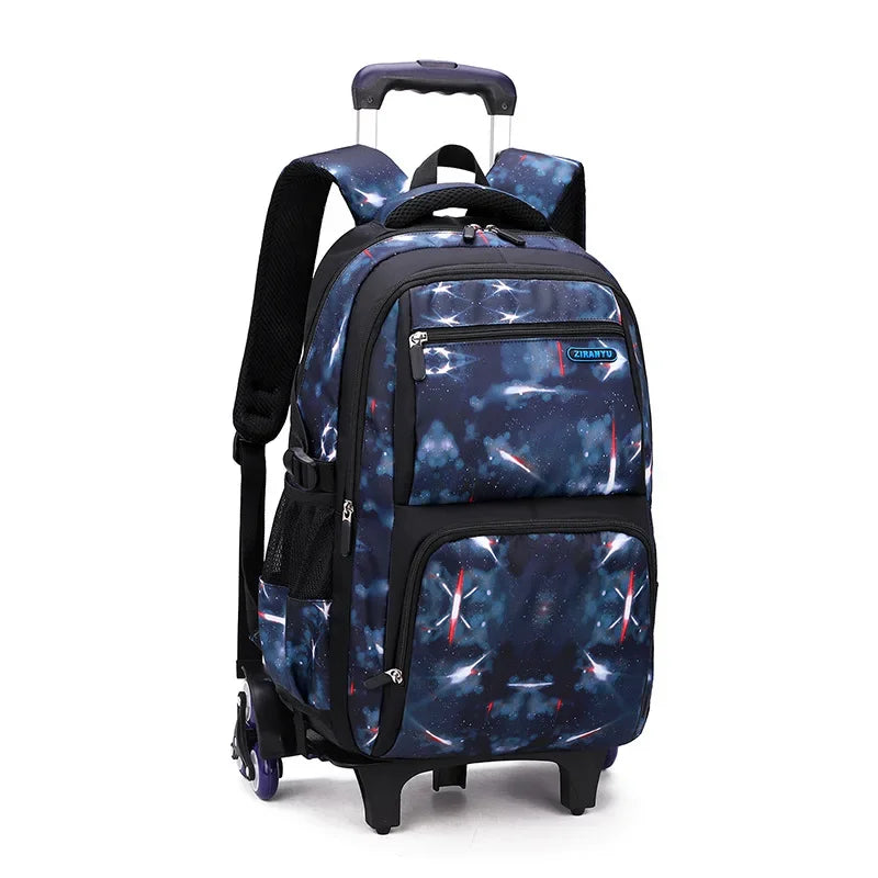 School Bag Kids Rolling Backpack for Boy Wheeled Backpack School Bag With Wheels Trolley Bookbag Carry on Luggage with Lunch Bag