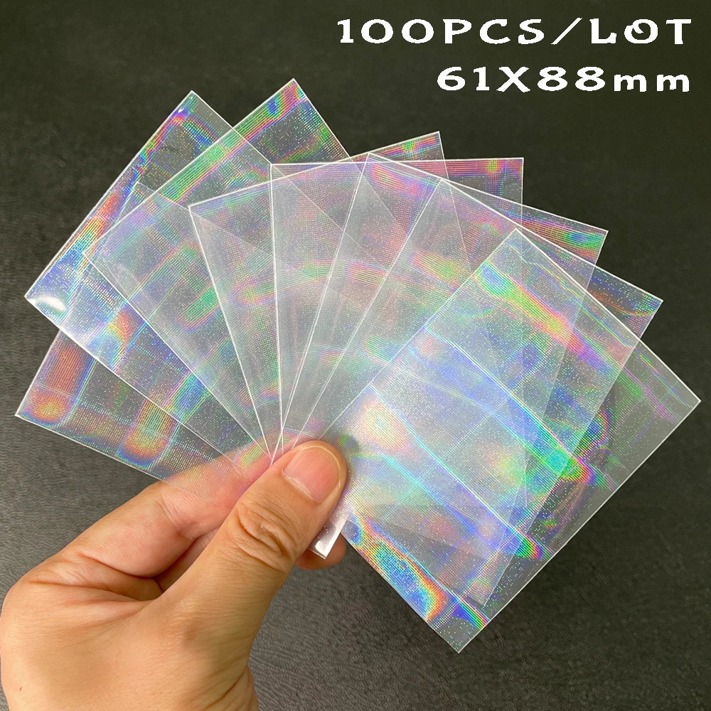 100pcs/Lot Heart-shaped Foil Laser Top Loading TCG Card Sleeves YGO Board Game Photo Protector Trading Cards Shield Cover