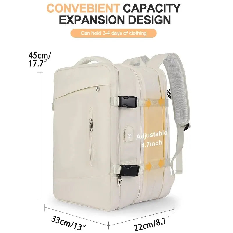 Likros Travel Backpack for Women Expandable Weekender Hiking Laptop Backpack with USB Port Large Waterproof 40L Men's Backpack