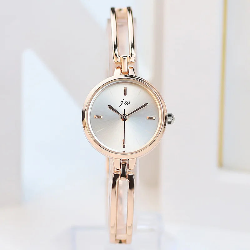 Women's Watch Simple Round High Grade Steel Belt Bracelet Watches Female Fashion Quartz Clock Wristwatches