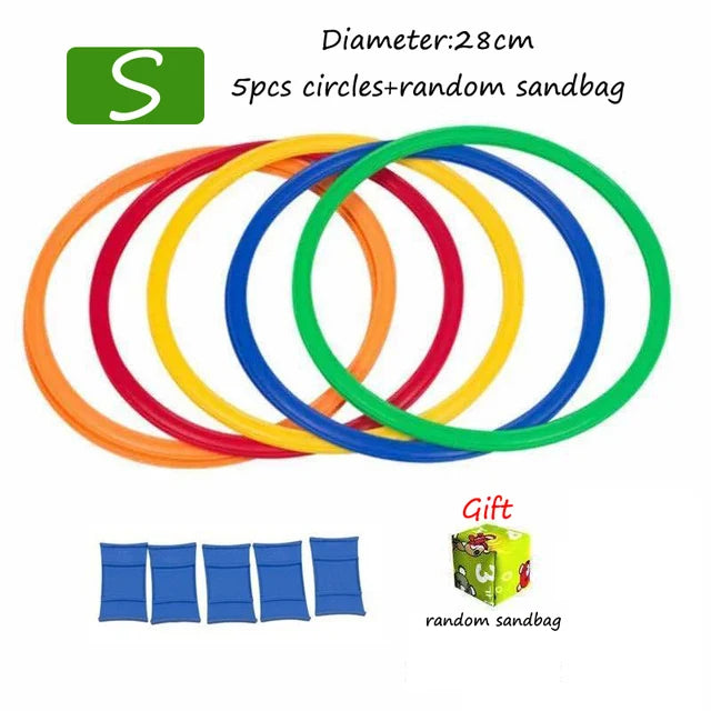 Children Brain Games Hopscotch Jump Circle Rings Set Kids Sensory Play Indoor Outdoor For Training Sports and Entertainment Toy