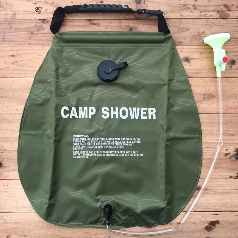 5-gallon solar-heated camping shower bag - Portable bath bag, suitable for outdoor travel, climbing, hiking, beach and swimming