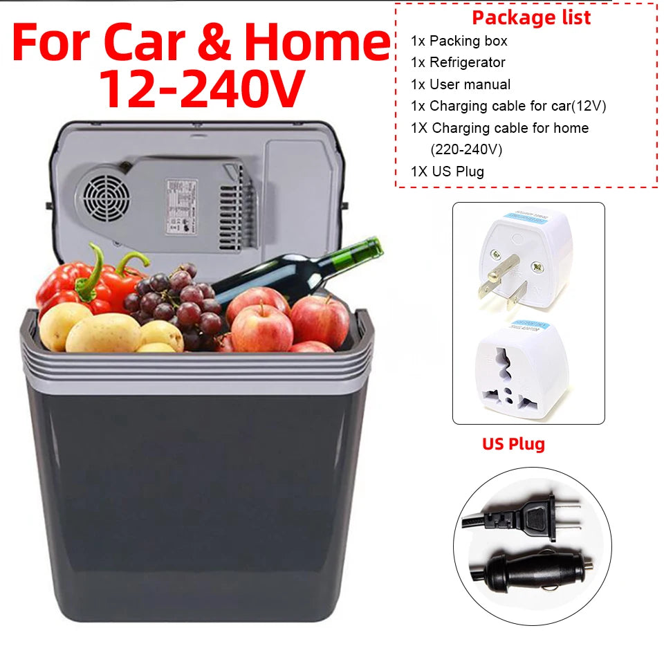 24L Car Refrigerator 12V 220V Heat Cool Mini Electric Equipment For Cars Compressor Box Fridge Electric Devices Nest Freezer