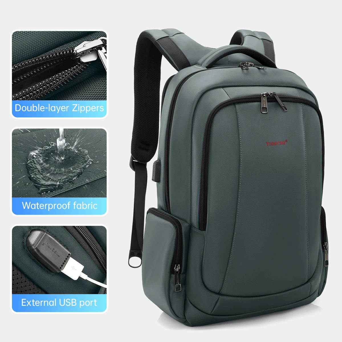 Tigernu Backpacks For Men Laptop Backpack Bags Male Travel Backpack For School USB Charging Port Schoolbag Men Mochilas Knapsack