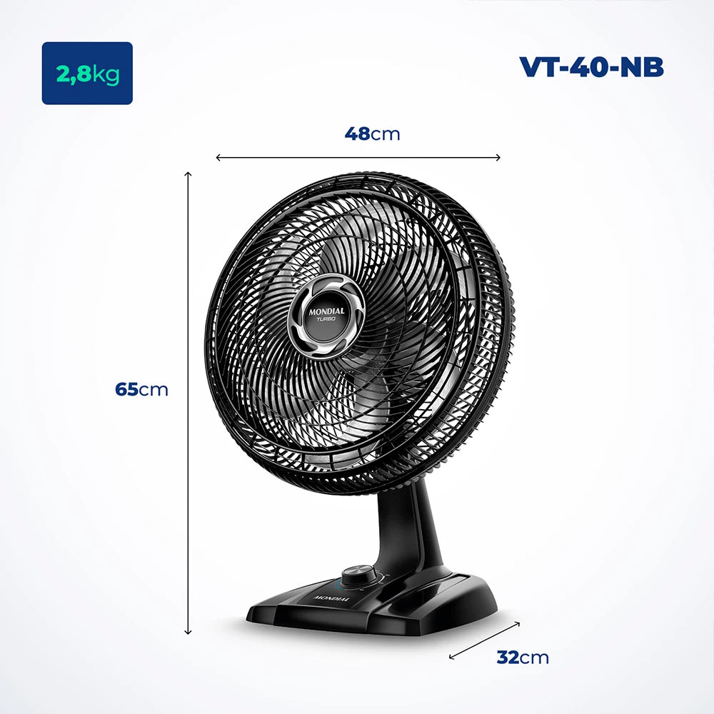 Table Fan Mondial 40cmTurbo 6-blade VT-40-NB 127V