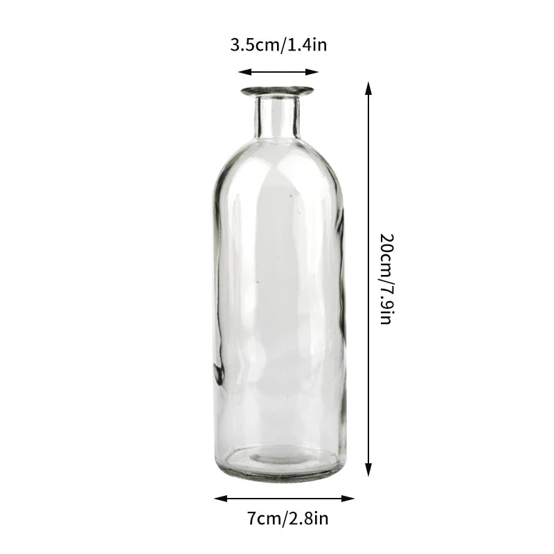 Brown Retro Glass Vase Plant Flowers Bottle Flower Arrangement Hydroponic Terrarium Desktop Vase Creative Home Decor Flower Pot
