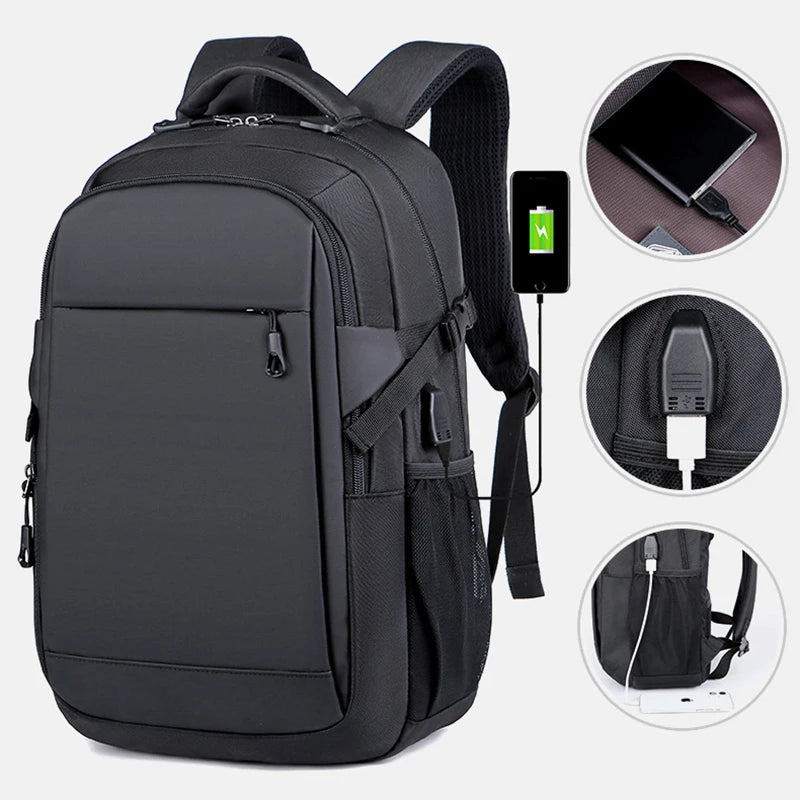 Backpack USB Headphone Jack Large Capacity Waterproof Travel Bag Boarding Carry-on Business 15.6 inch Computer Storage Y83A