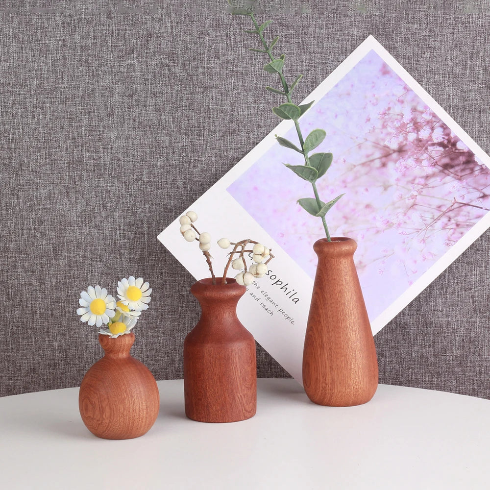 1PC INS style retro rough element embryo wooden vase decoration living room flower arrangement home decoration photography props
