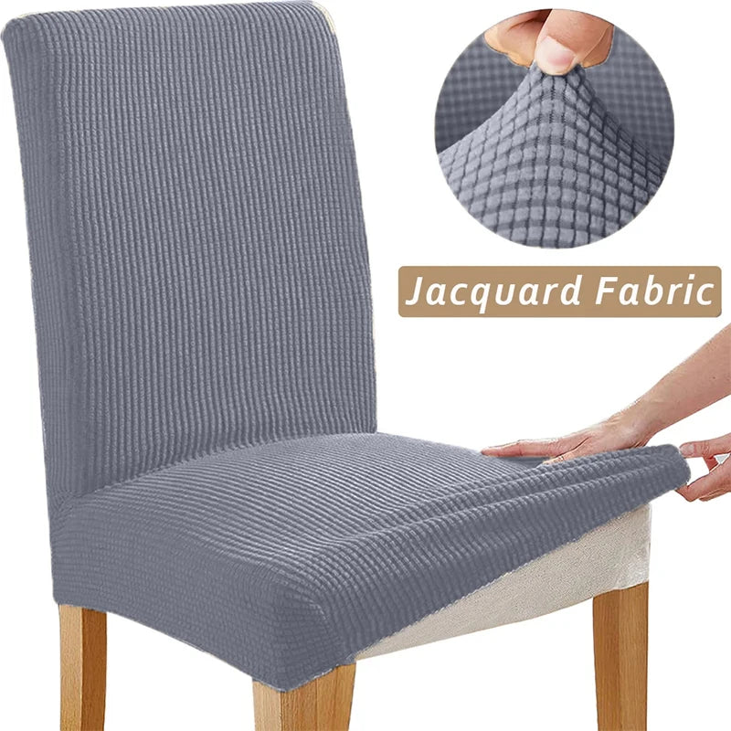 Jacquard Chair Cover, Durable Elastic Fabric Dining Chairs Cover, Stretch Covers For Kitchen Dining Room Chairs, Home Decor