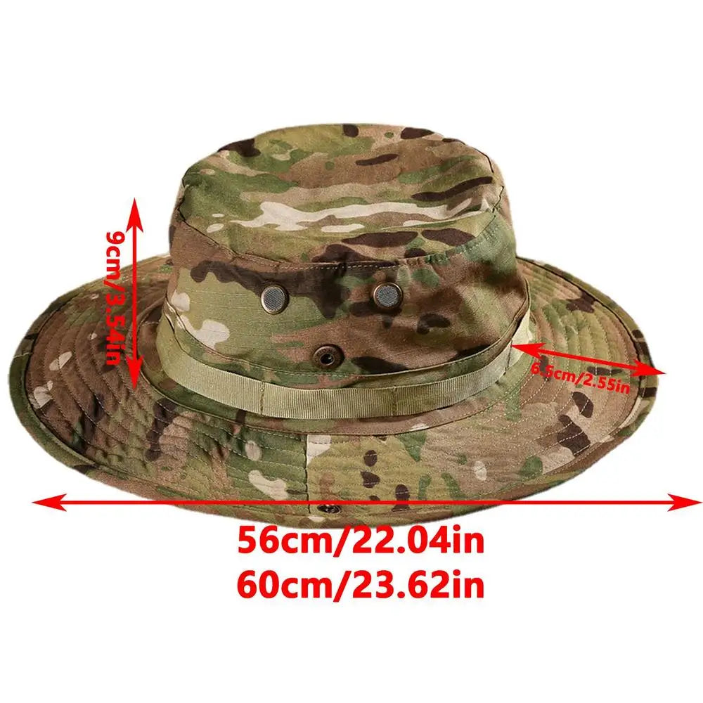Camouflage Ta&ctical Caps Military Boonie Hat US A&rmy Caps Men Outdoor Sports Sun Bucket Caps Fishing Hiking Hunting Hats