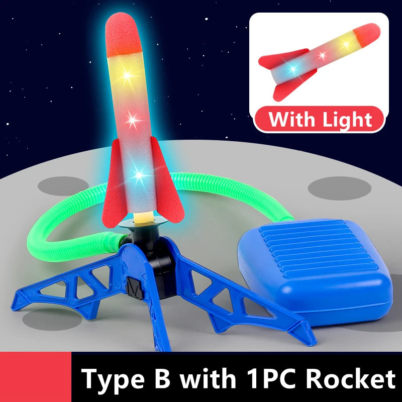 Toy Rocket Launcher for Kids, Foam Rocket & Air Launch Pad, Fun Outdoor Activitie Sport Game for Children