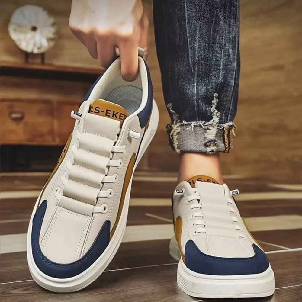2025 new men's shoes with low top leather, fashionable and trendy running and sports, one foot casual shoes, and trendy shoes