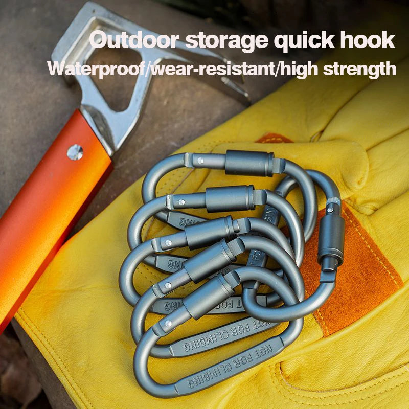 1/5 Camping Backpack Keychain Tent Hook Survival Buckle Tactical Carabiner Aluminium Alloy Mountaineering Buckle Camping Tool