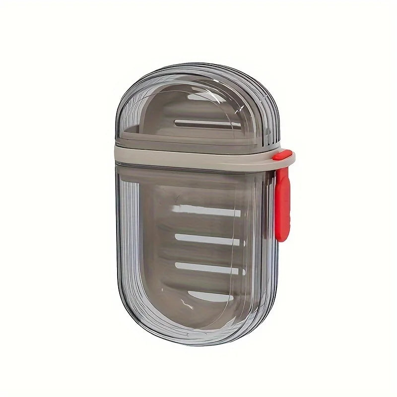 1/2Pcs Portable Soap Tray Leakproof Household Bathroom Drain Tray Bathroom Transparent Soap Box with Lid for Camping Traveling